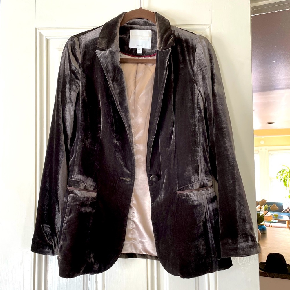Brown velvet Anthropologie blazer